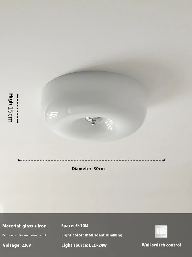 Cream style American design bedroom ceiling lamp with three-colour lighting in 30cm or 40cm diameter