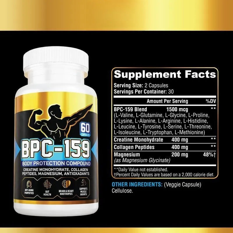 Body energy supplement capsules in single bottle packaging with standardised formulation