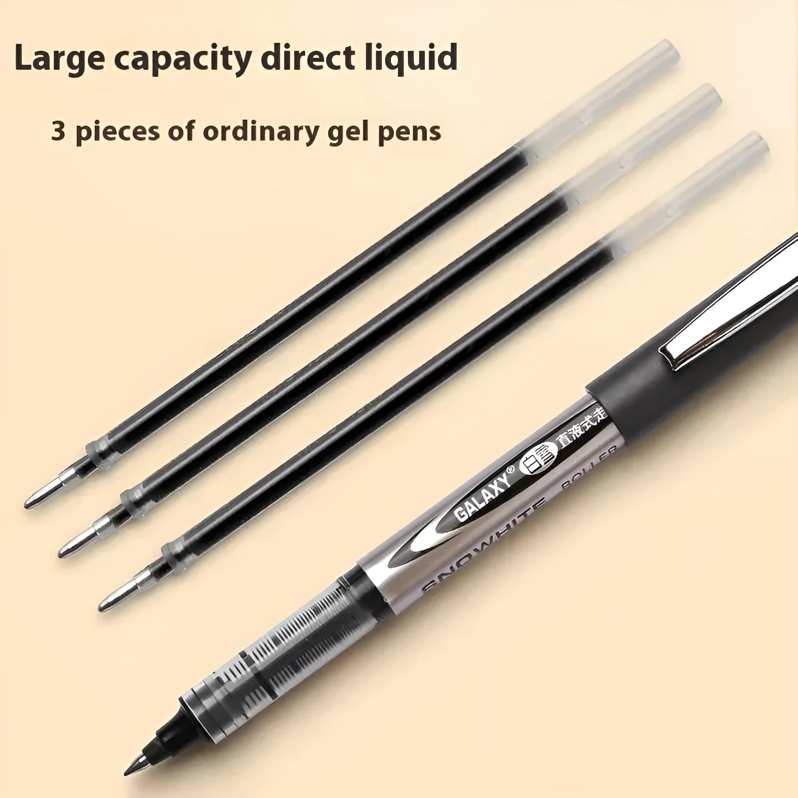 0.5mm water-based quick-drying signature pen with plastic barrel available in black blue red ink colours