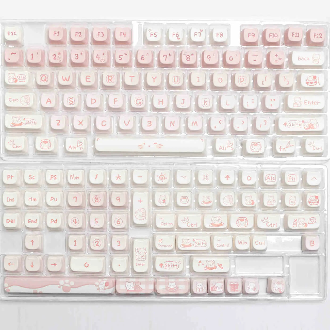 Full set of PBT sublimation keycaps for mechanical keyboards with over 98 keys