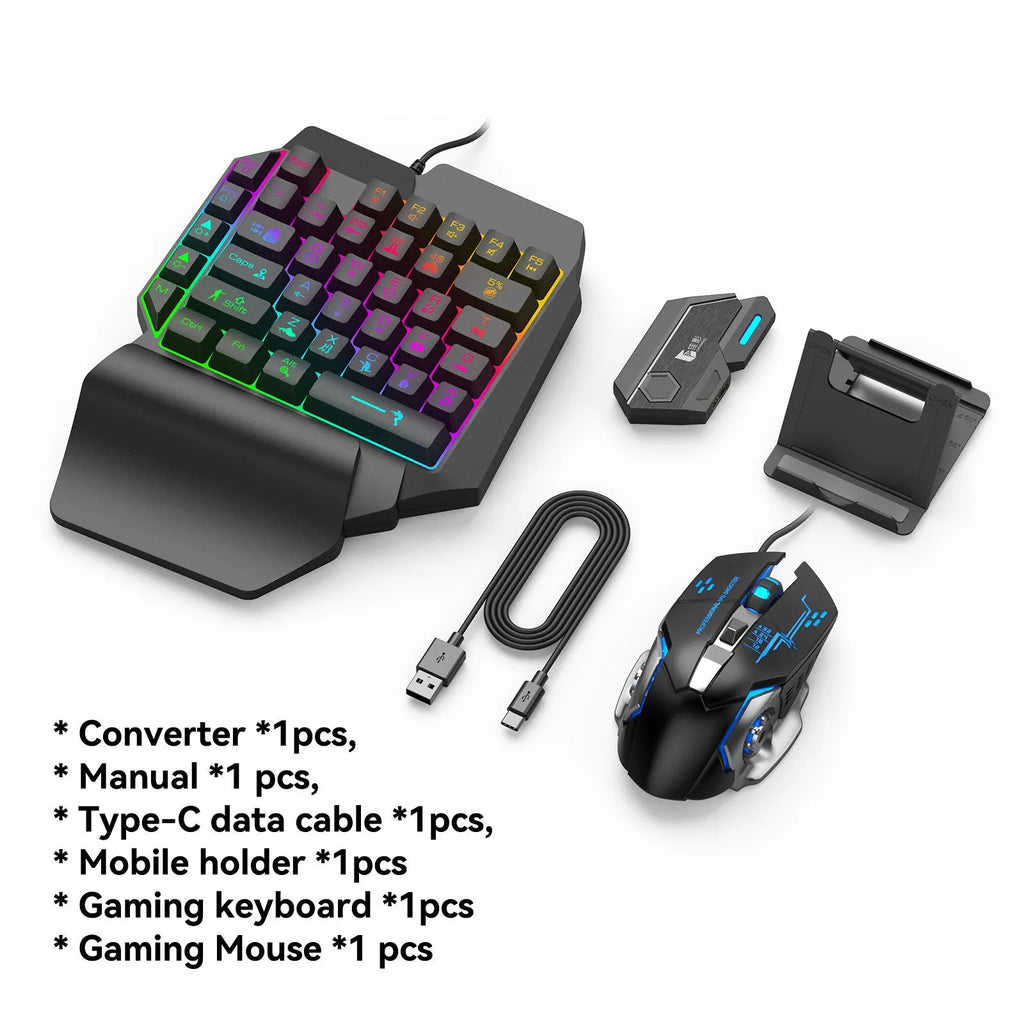 Gamwing Jiaying MIX series USB keyboard and mouse converter for mobile gaming in official configuration suit colour.
