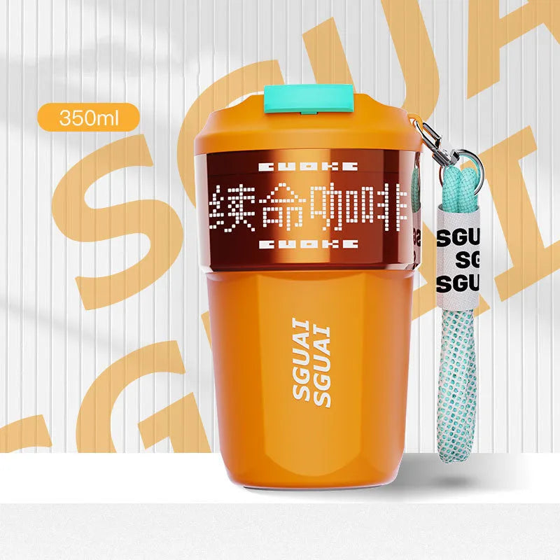 Creative portable stainless steel coffee cup with 50mL capacity in Japanese style, showing colour options