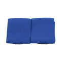 Red elastic rubber strap for securing football shin guards, shown next to shin pad