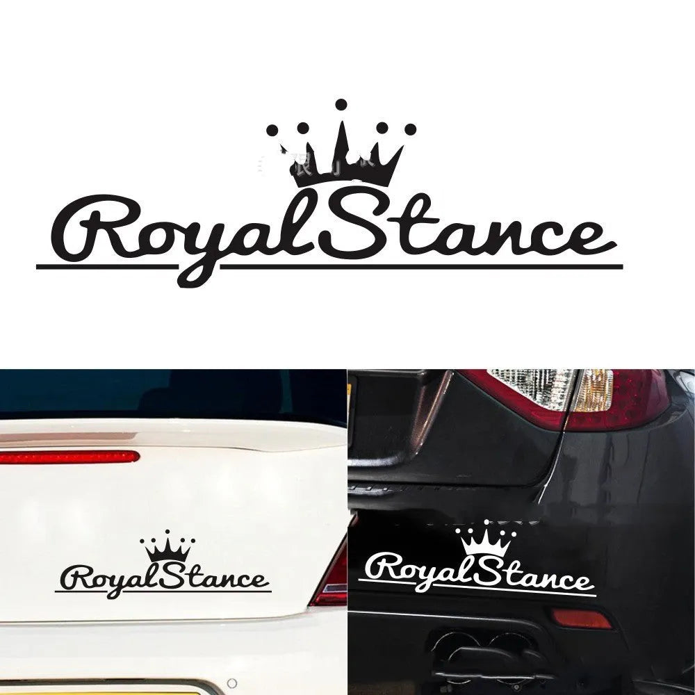 Colourful reflective crown design vinyl car sticker decal showing dimensions of 30cm by 12cm.