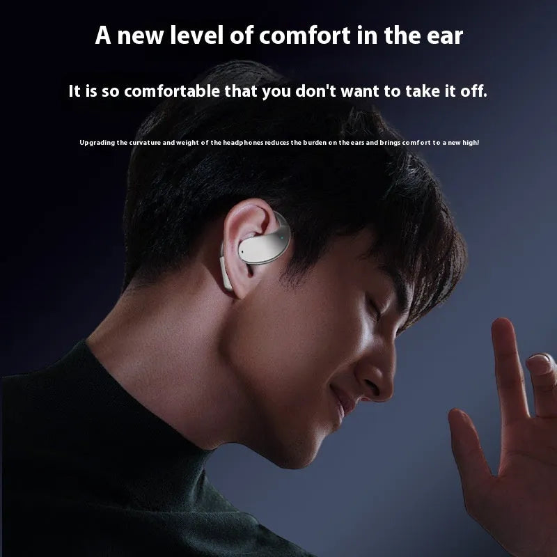 Sports Bluetooth earphones with hanging ear design in black or beige colour options