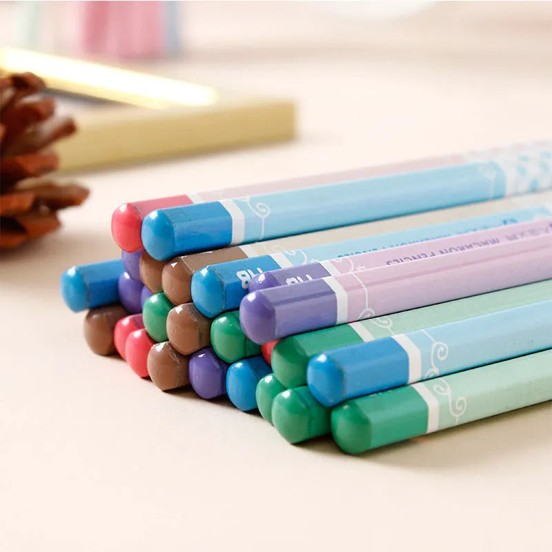 Basswood six-angle thermal transfer pencils in bulk 50-piece barrel packaging