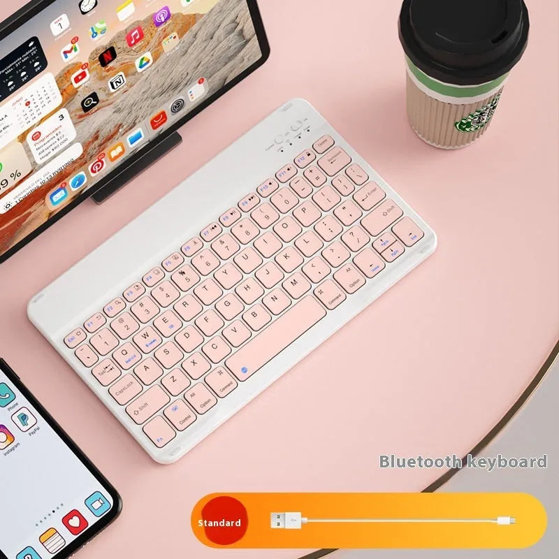 Bluetooth keyboard for girls tablet PC in various colours including elegant white, pink, green, blue, lavender, and yellow options