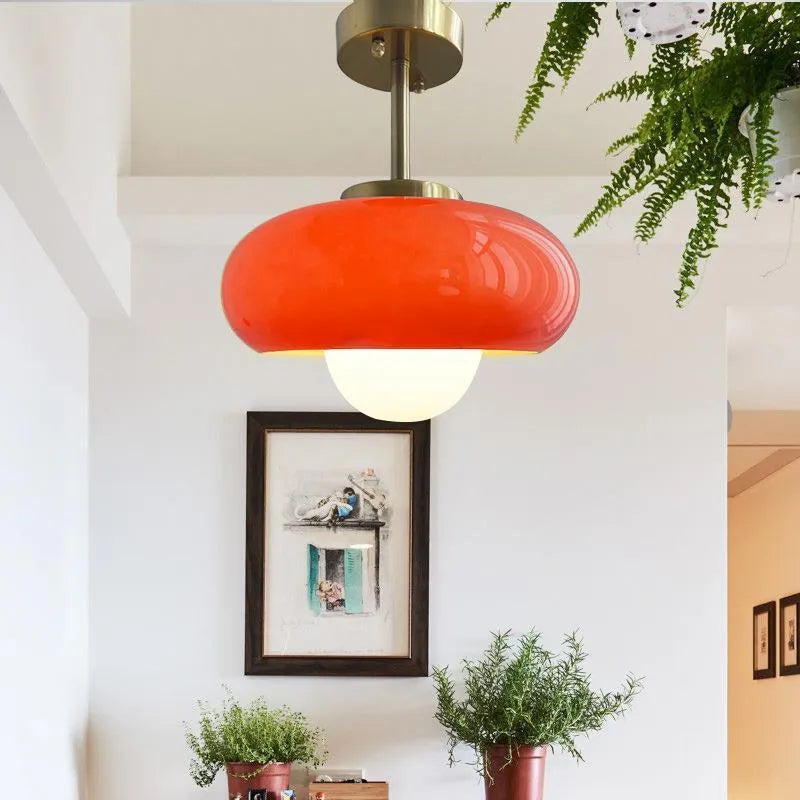 Bauhaus three headed egg tart pendant light in milk white glass for retro ceiling lighting