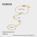 Women's gold stainless steel bracelet with geometric eight-pointed star and flower designs