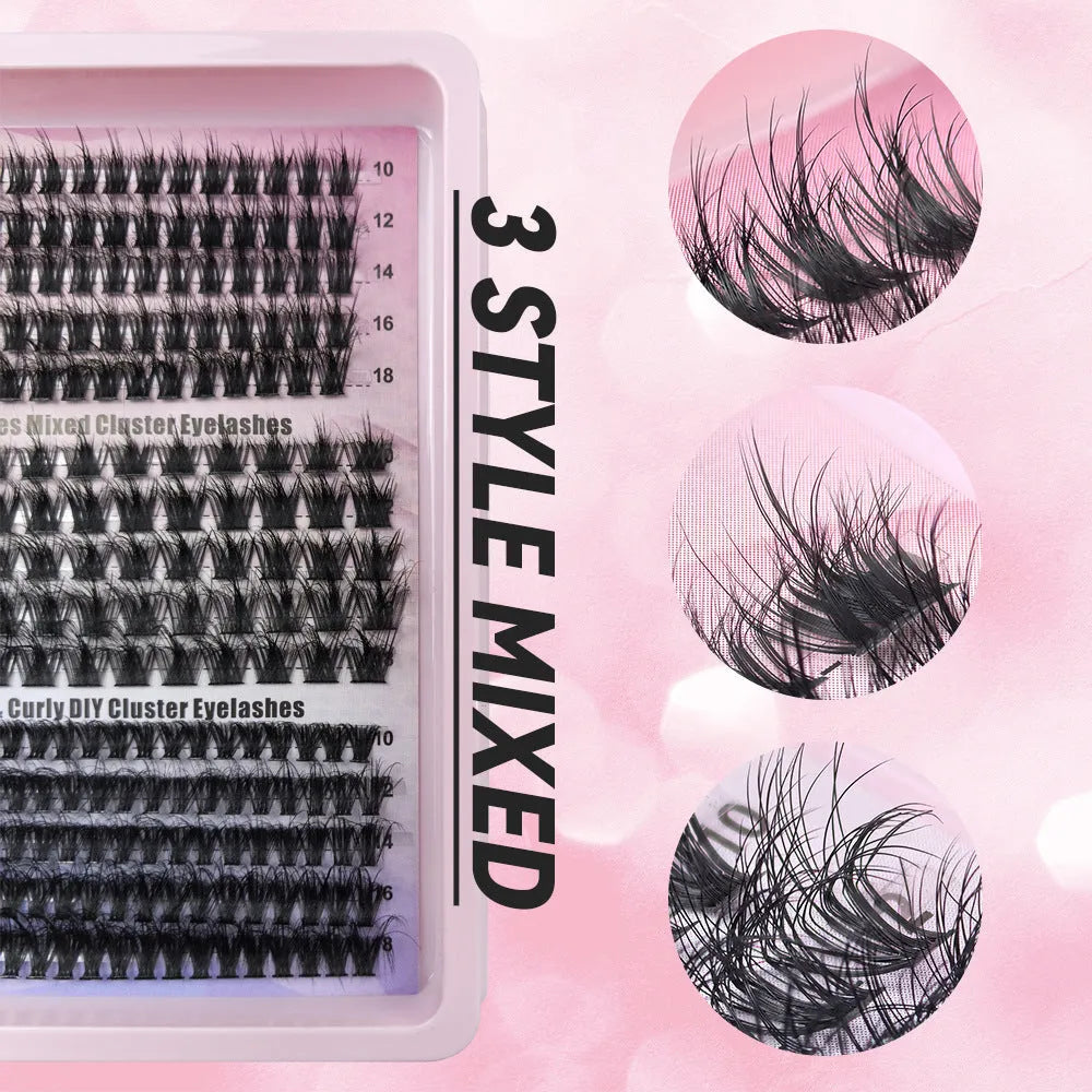 Black large capacity eyelash storage box showing dimensions and false eyelash organisation