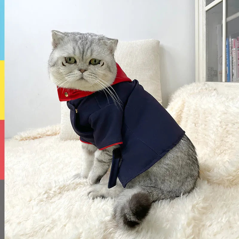 Tiger stripe camouflage pet hoodie for cats and dogs in small and medium sizes