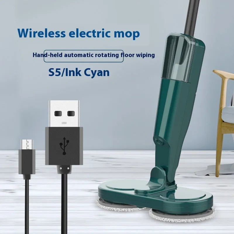 Lazy wireless sweeping and mopping machine in S5 Green colour with USB charging port