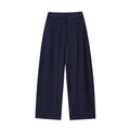 Women's linen blend shirt and trousers set with flounced sleeves in Asian sizes