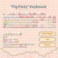 Sublimation printed cartoon pig party theme keyboard keycap set with 139 keys for mechanical keyboards