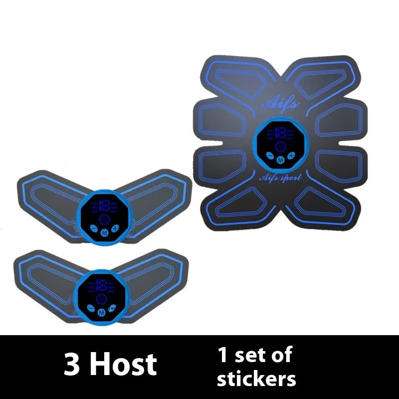 Eight-piece abdominal massage patch set with silicone nodes on ABS resin framework