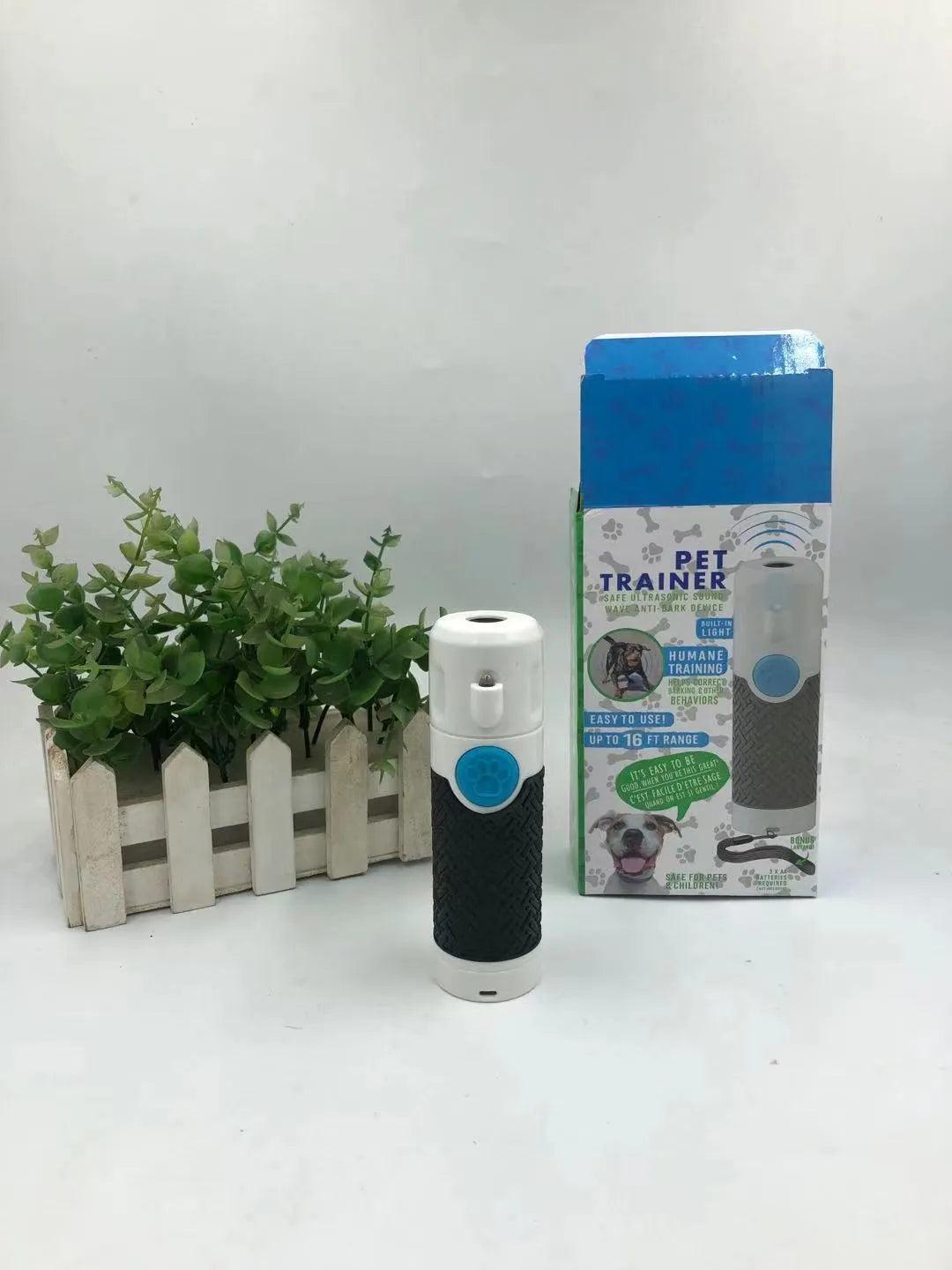 White ABS plastic ultrasonic dog training device for bark control