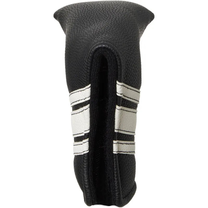 Black PU leather golf club head cover for putter and push rod protection