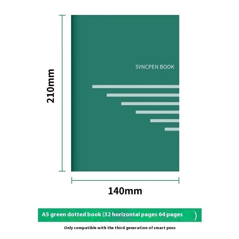 Loose leaf spiral notebook paper refill with 64 pages, metal pen core, and nine ballpoint, pencil, and plastic refills