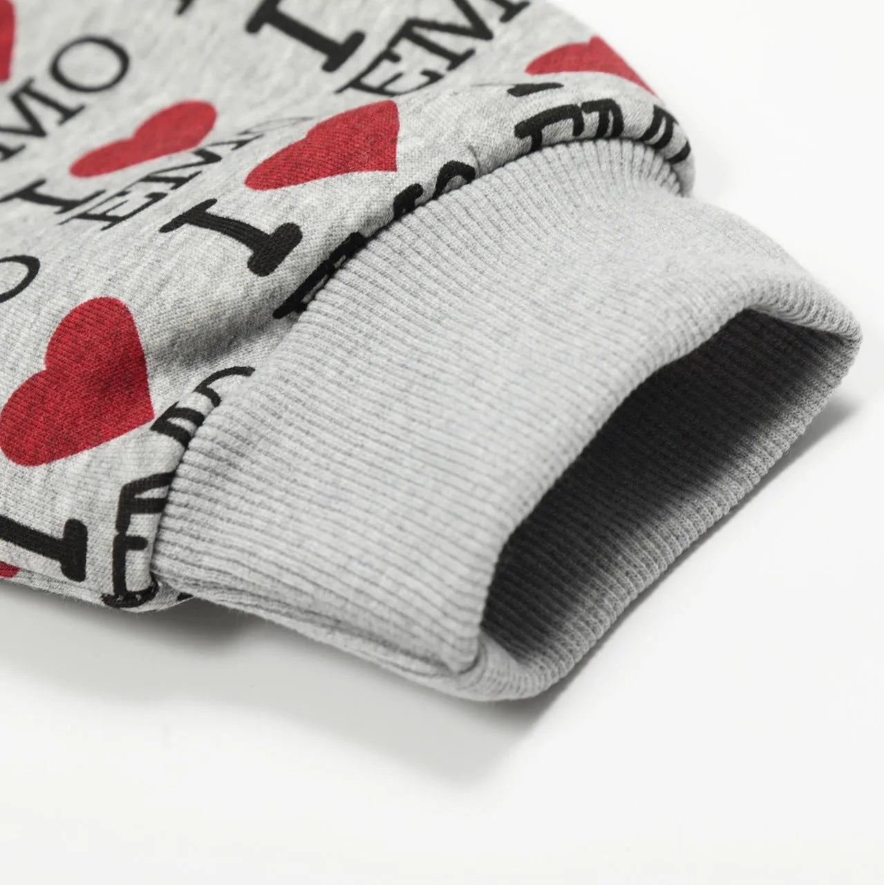 Women's mixed grey hooded cardigan sweater with an autumn retro pattern and long sleeves.
