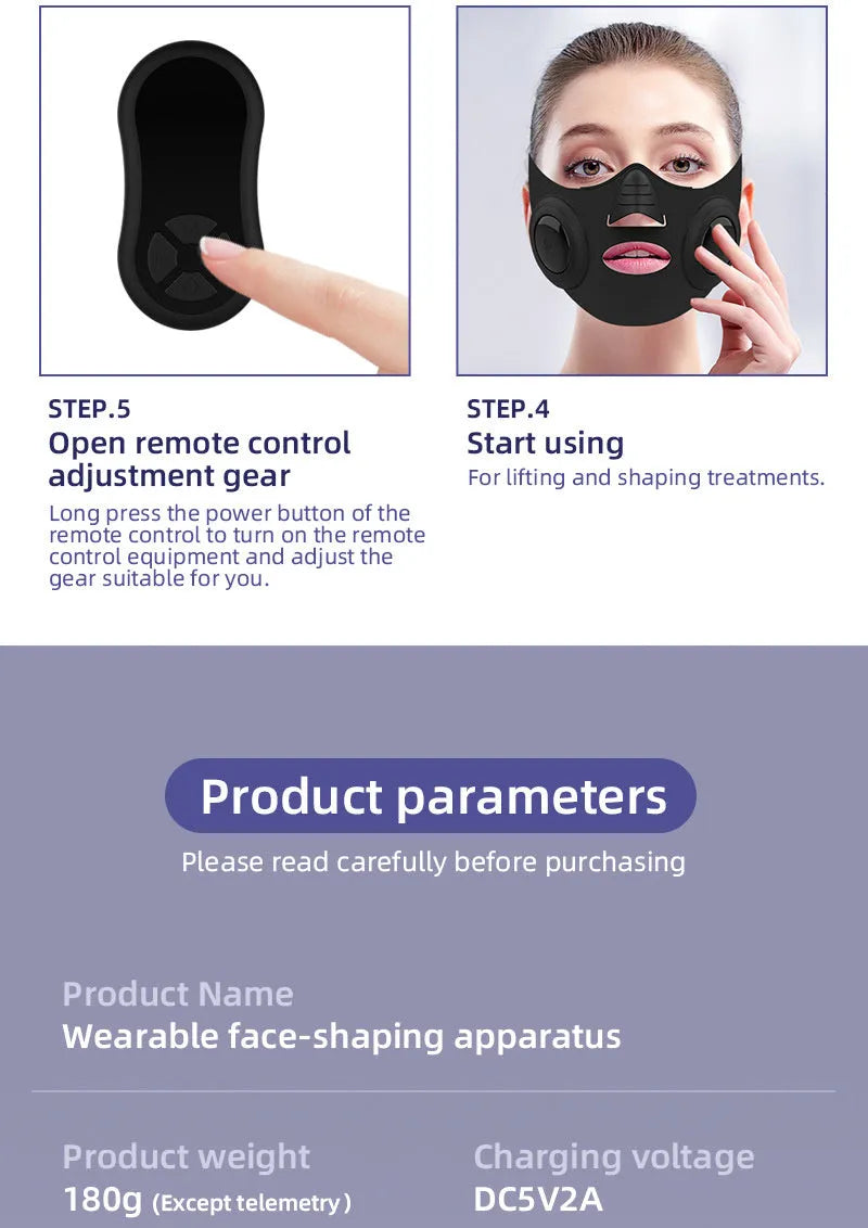 Black photon rejuvenation beauty mask device with USB charging port for facial skincare treatments