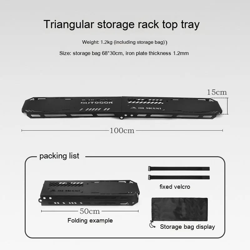 Aluminium alloy foldable camping clothes drying rack with triangle design and side hanger