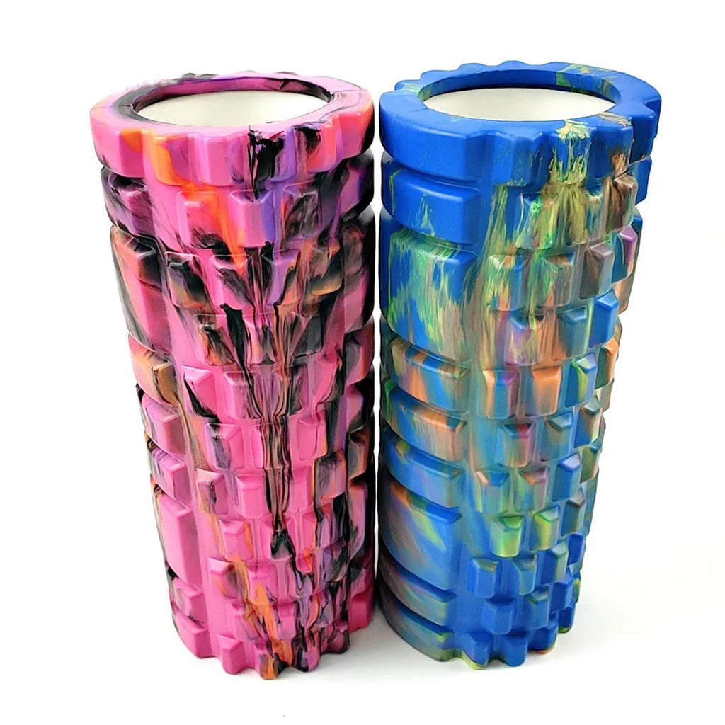 33cm camouflage pattern EVA foam roller in blue green yellow colour variant