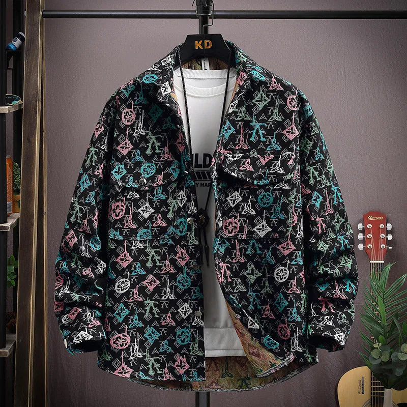 Casual lapel shirt coat in long sleeve design with straight hem, available in multiple colours