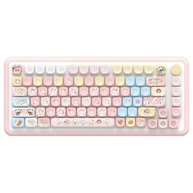 Clip Doll mechanical keyboard keycaps with sublimation printed cute designs for keyboard customisation
