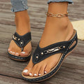 Women's plus size retro style sandals in light brown with herringbone pattern and EVA sole