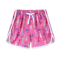 Children's polyester beach shorts in multiple prints and solid colours with size range 100-140cm
