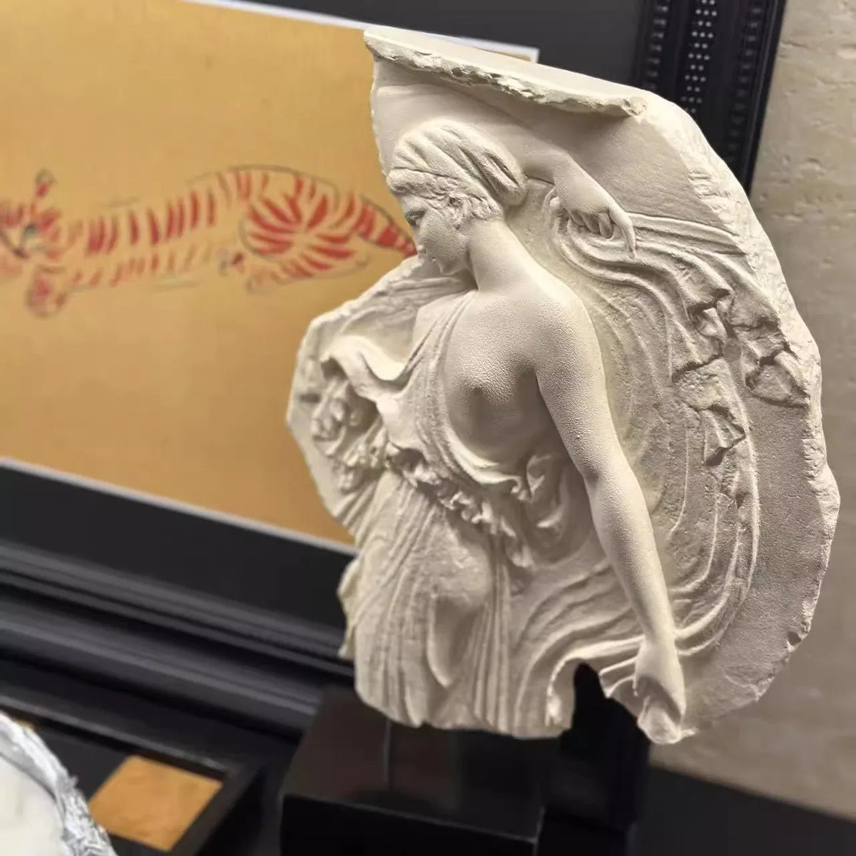 35cm tall wine goddess resin sculpture with contemporary European design