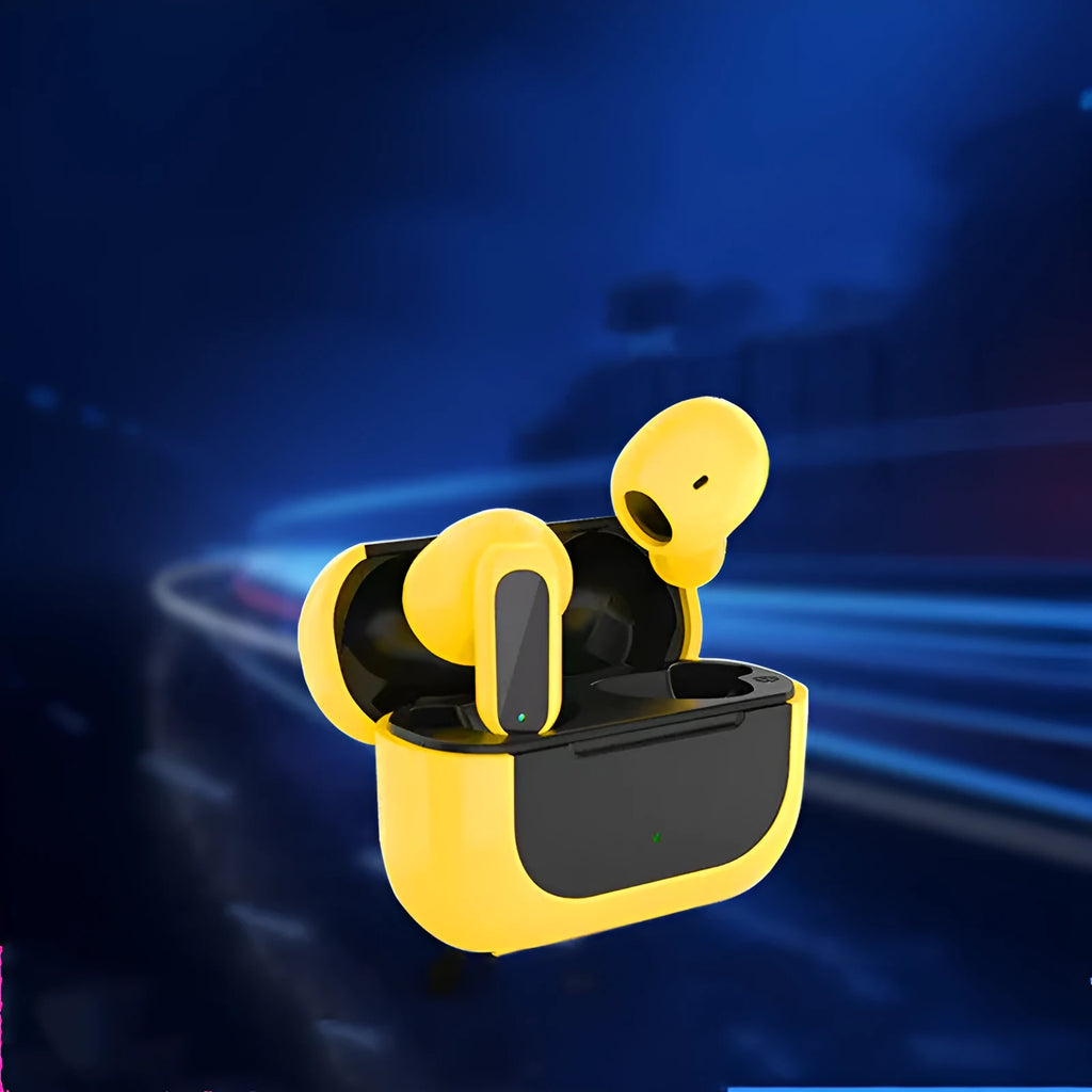 Jerry cartoon wireless headphones in black, white and yellow colour options with earplug design