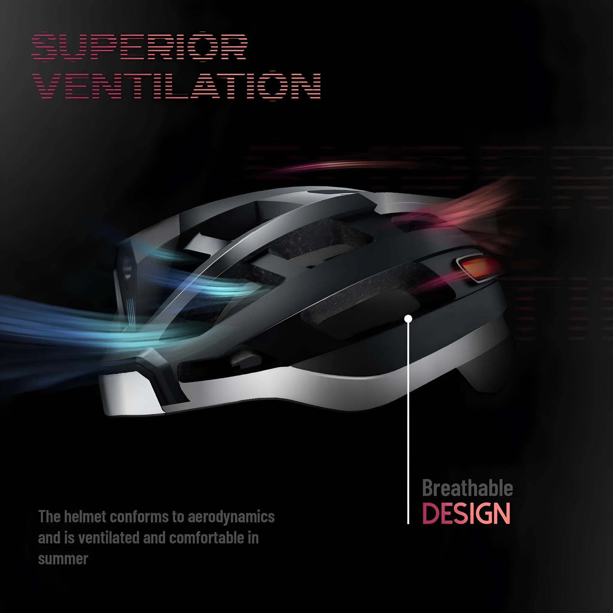 Black and grey smart cycling helmet with integrated LED warning lights on adult model