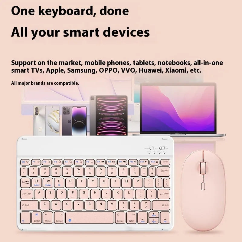 Bluetooth keyboard for girls tablet PC in various colours including elegant white, pink, green, blue, lavender, and yellow options