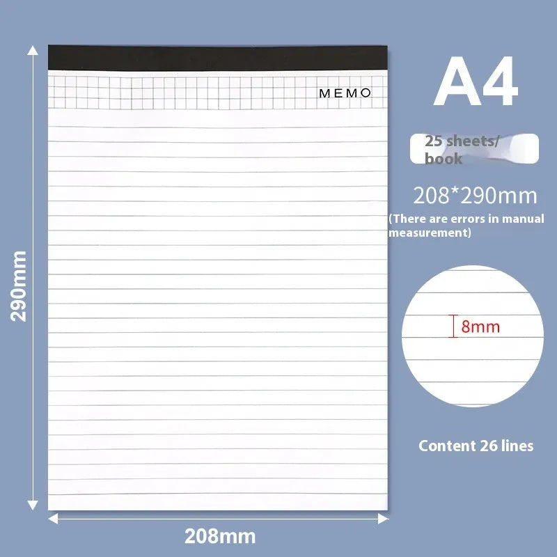 A4 grid notepad with tearable pages and a paper cover, showing the ivory white internal sheets.