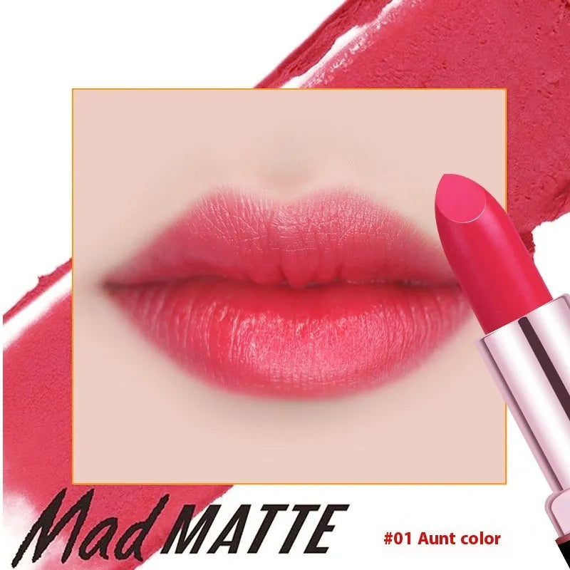 Fey Beauty Cameo Brown non-fading lipstick open and closed, showing nude shade and case.