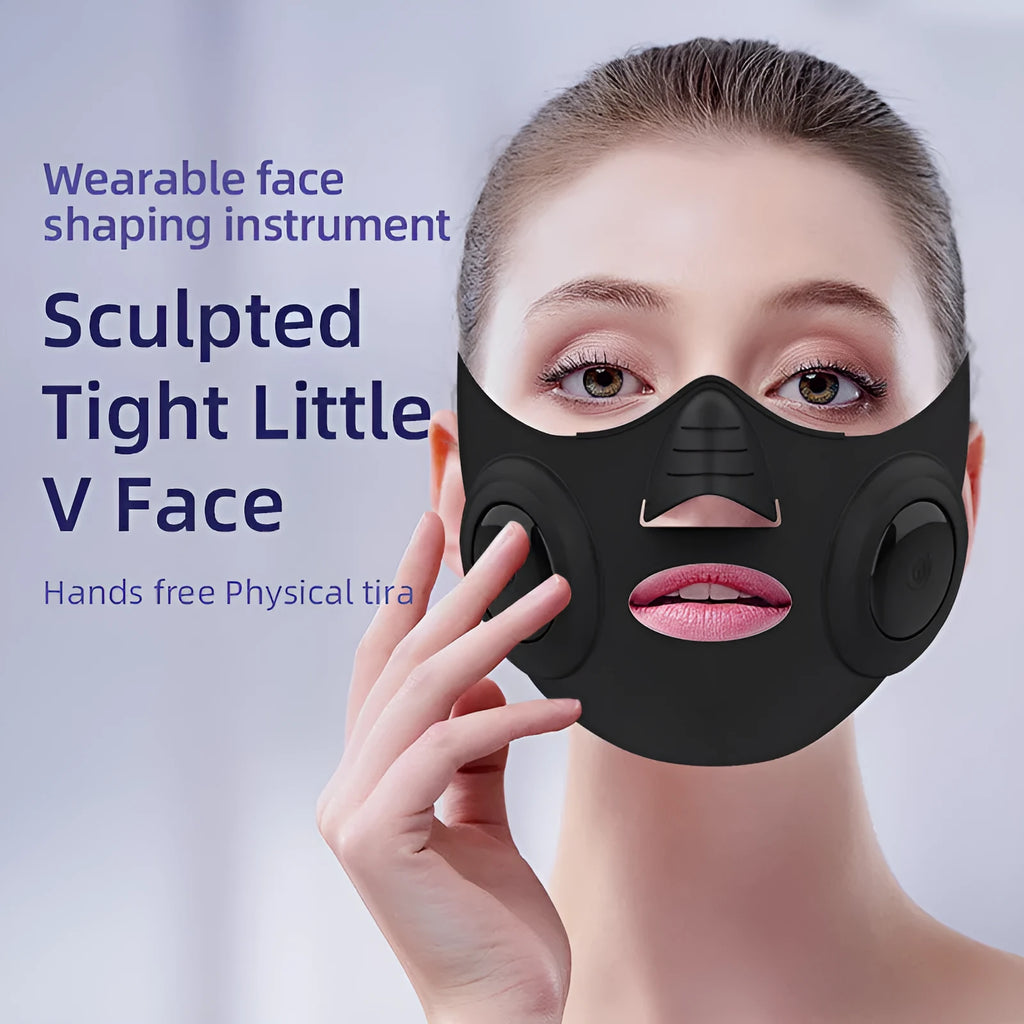 Black photon rejuvenation beauty mask device with USB charging port for facial skincare treatments