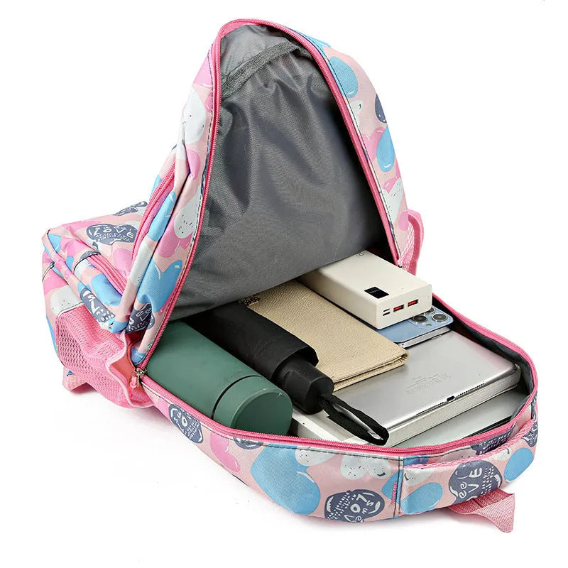 Student schoolbag with air pillow belt system in Oxford cloth construction showing blue colour option