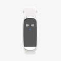 Black and white ultrasonic mosquito repellent bracelet showing wearable design and USB charging cable.