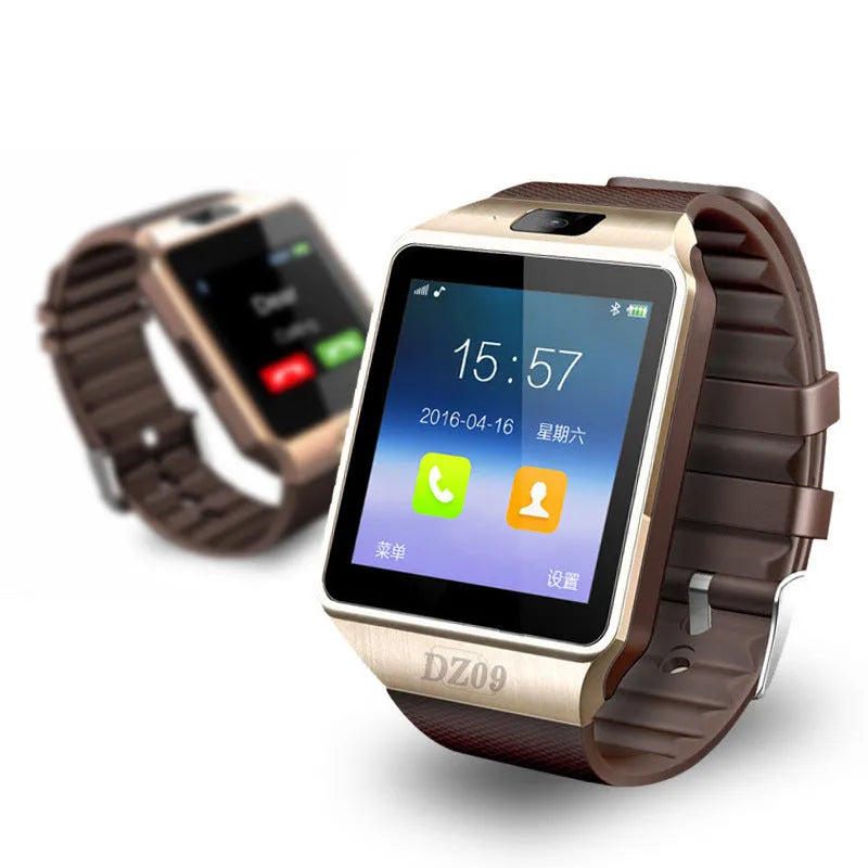 Smart watch with Bluetooth call function showing 1.44-inch touch screen and wrist strap in black, gold, silver grey, or white colour options