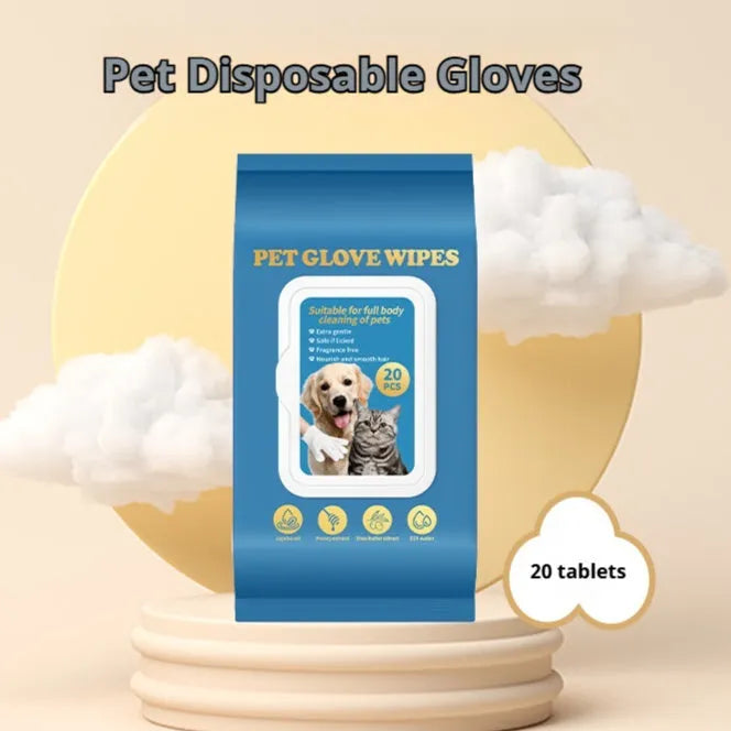 Pack of disposable pet gloves for cat bath cleaning and grooming supplies