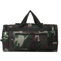 Camouflage pattern luggage bag with waterproof fabric and striped polyester lining
