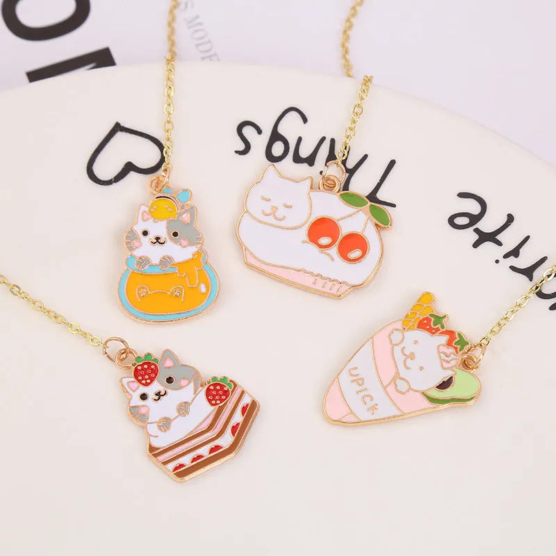 Jane Lime Foodie Cute Pet Cat metal bookmark with PVC film in one of four cartoon designs.