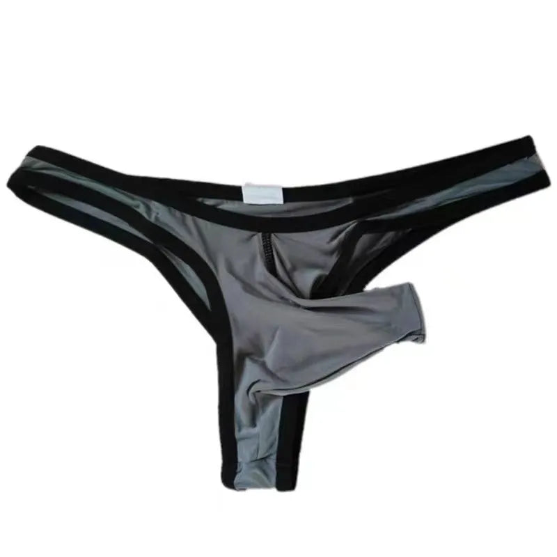 Men's ice silk nylon briefs with small elephant nose design in multiple colours