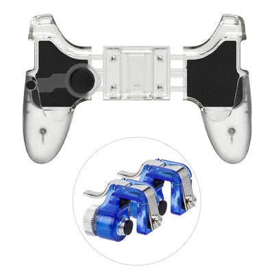 Mobile phone gaming handle in black or brown-black colour with plug-in connection