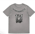 Men's black T-shirt with 3D digital printing design, short sleeves and round neckline
