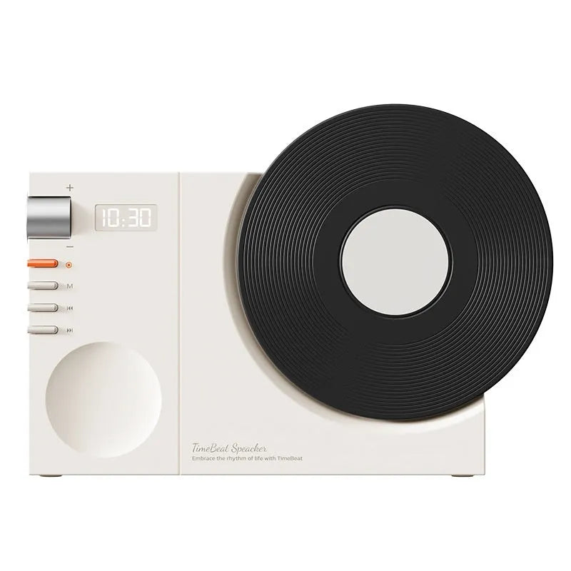 Compact portable Bluetooth speaker in Obsidian Black colour showing card insertion slot and USB charging port.