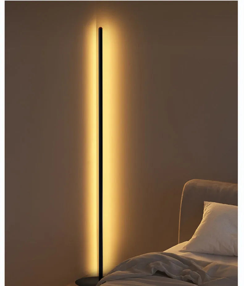 Vertical aluminum alloy floor lamp in modern simplicity style with USB power connection
