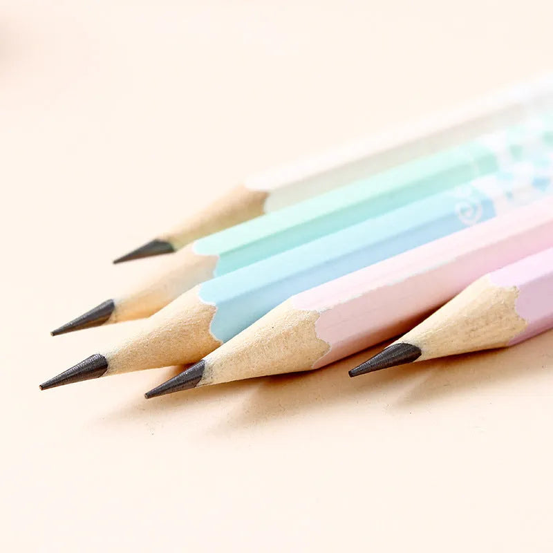 Basswood six-angle thermal transfer pencils in bulk 50-piece barrel packaging