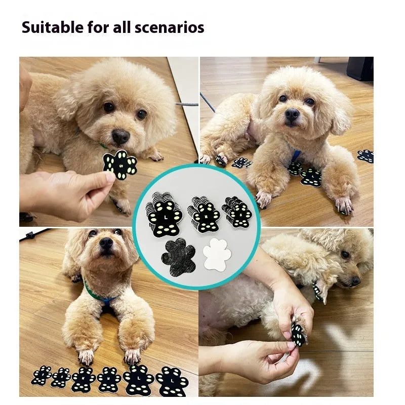 Breathable silicone cloth dog claw protection footstickers in S and M sizes